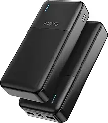 Carregador Portátil Power Bank 20000mAh, Bateria Portatil com Carregamento Rápido, Led Indicador de Bateria, USB-A (até 15W) + USB-C (até 20W) para Dispositivos iOS e Android/USB/Type-C (Preto)