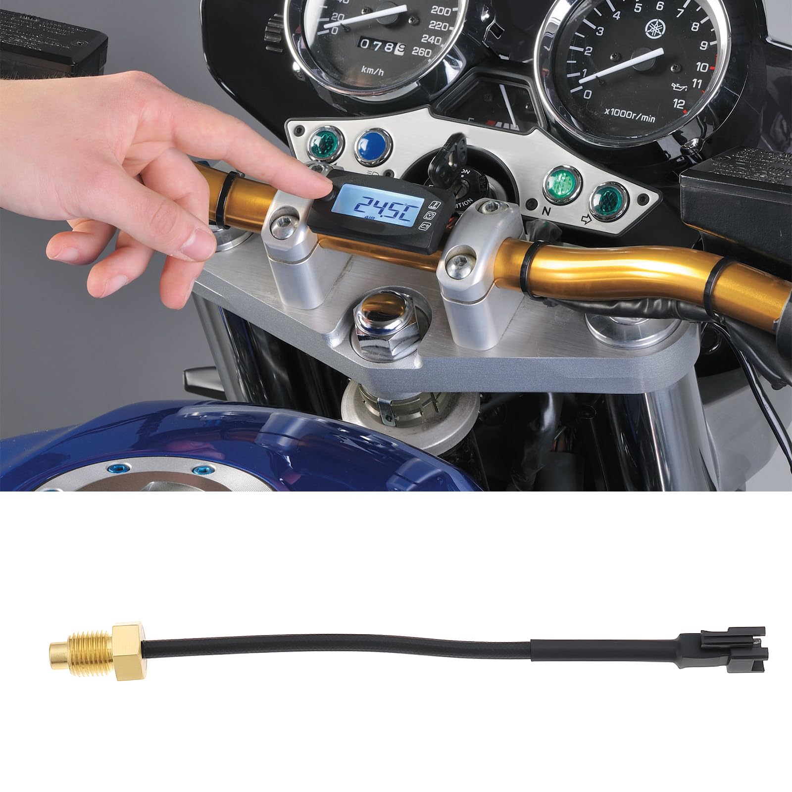 Cavo Sensore Misuratore Temperatura Acqua 2PIN Per Motocicletta M10x1mm Compatibile Con KOSO Misuratore Temperatura Acqua