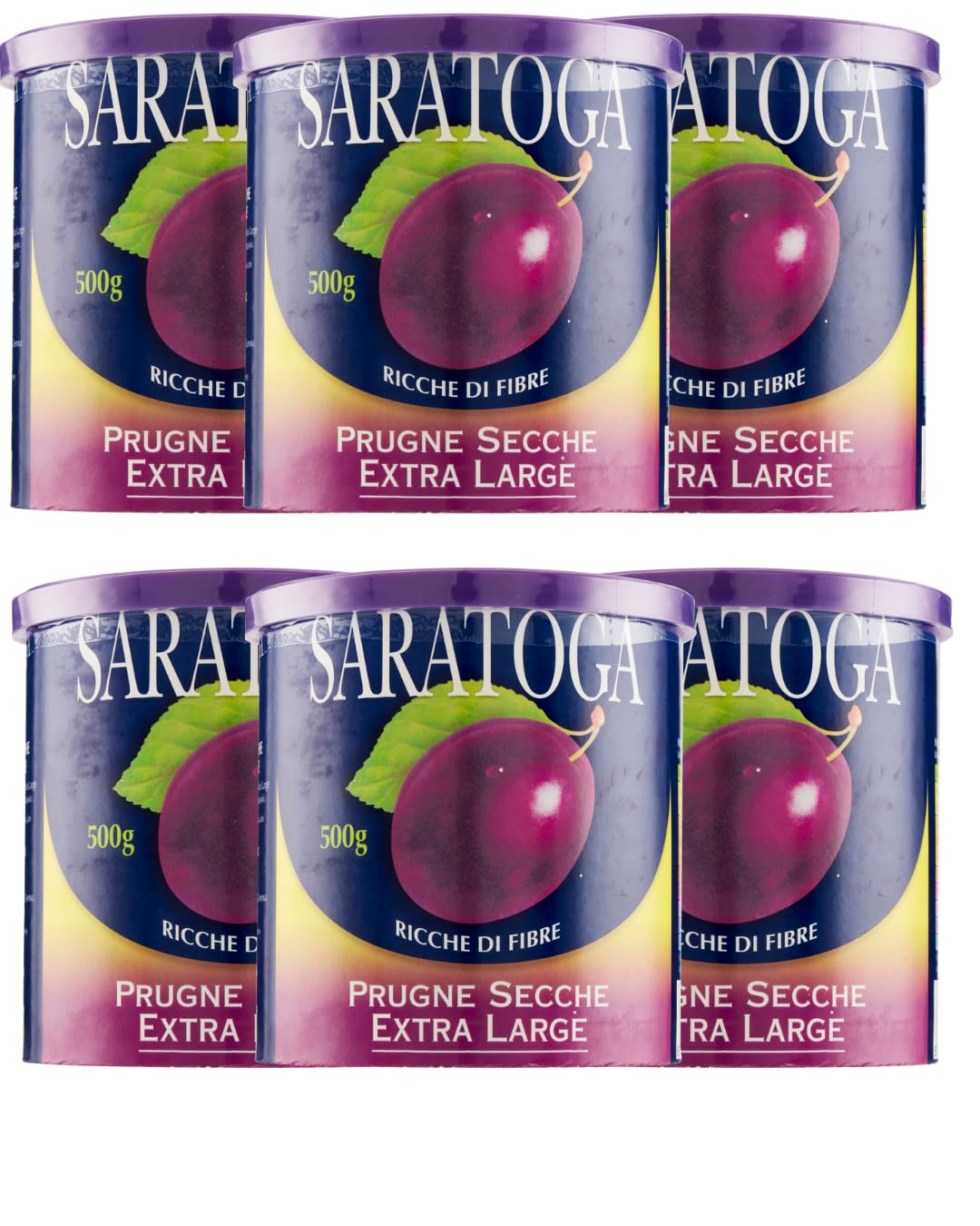 6X Confezione Per Saratoga - Prugne Secche, Extralarge - 6 confezioni da 500 g