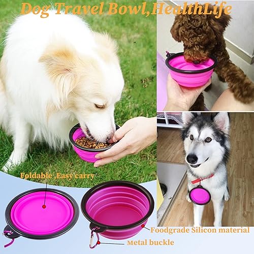 Miniatura 6 de Botella de agua para perros, dispensador de agua plegable para perros, a prueba de fugas, taza de bebida portátil de viaje para mascotas al aire