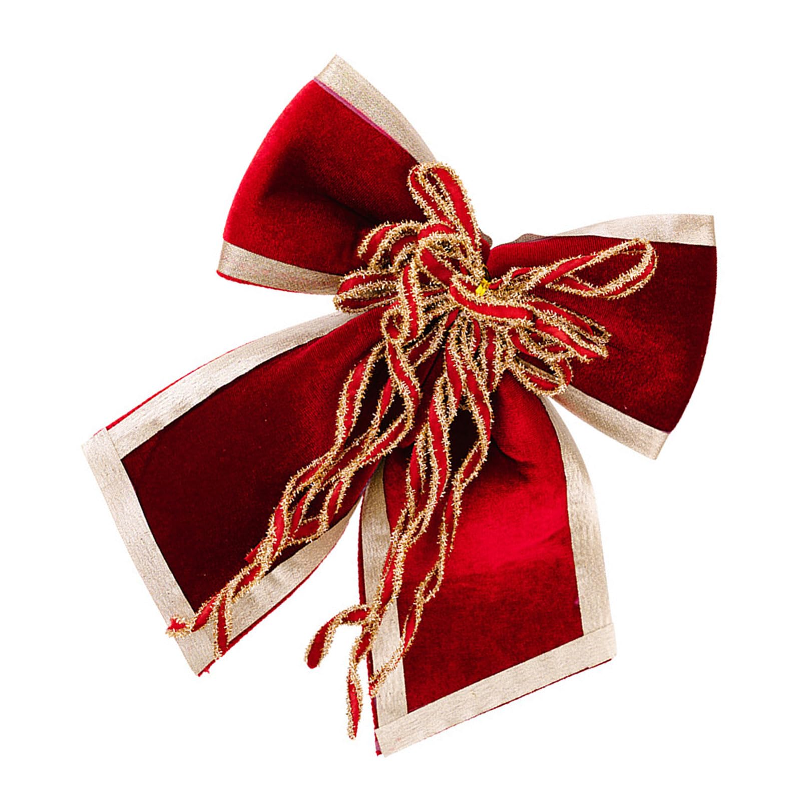 Woedpez Christmas Tree Decoration Velvety Fabric Bowknot for Wreath Door Handle Mantels Window Wedding Decoration Packaging Velvety Ribbon Christmas Ornament