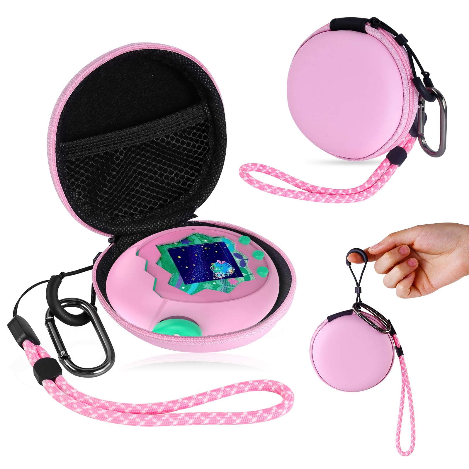 Coque de protection en silicone pour Tamagotchi - Souple et anti-chute - Avec cordon pour Tamagotchi Paradise - 8 x 8 x 4 cm - Violet