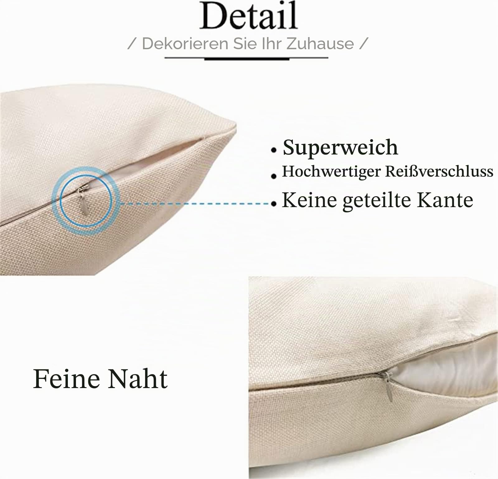 Kissenbezug 50x50cm Quadrat 4 PCS Schwarze graue Buchstaben Kissenbezüge Dekokissen Kissenhülle mit Verstecktem Reißverschluss, für Dekorative Wohnzimmer Zuhause Sofa Schlafzimmer Auto Home Garten