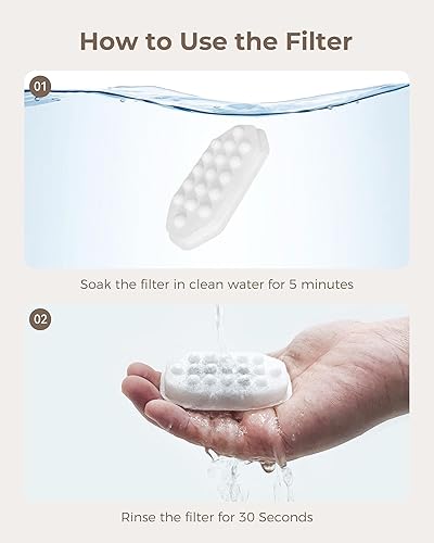 Miniatura 7 de Paquete de 8 filtros oficiales de repuesto para fuentes de agua para gatos y esponjas de prefiltro para fuente de agua para mascotas de acero