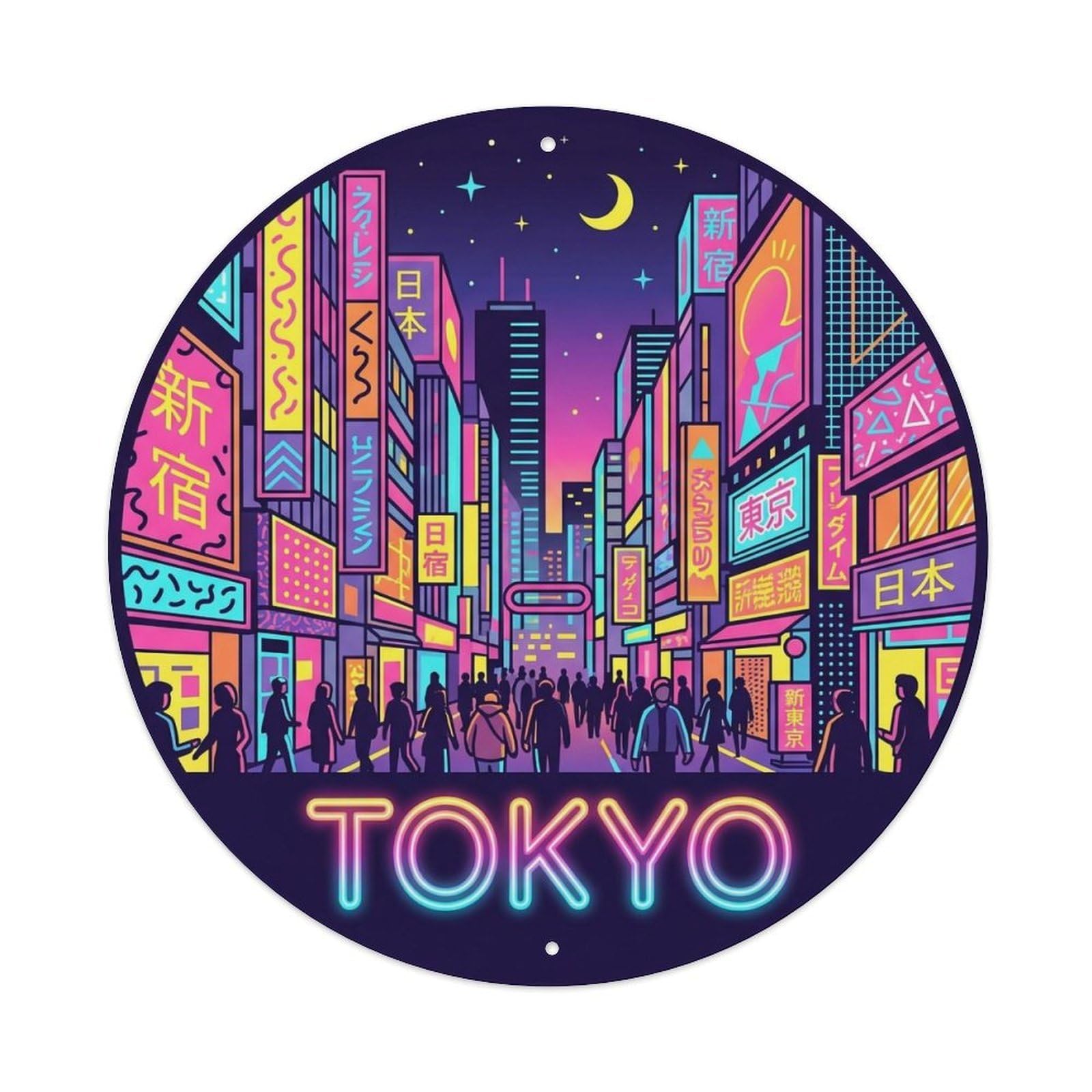 Yrnq 8X8inch Vintage Style Vintage Travel Tokyo Japan Magic Metal Tin Sign