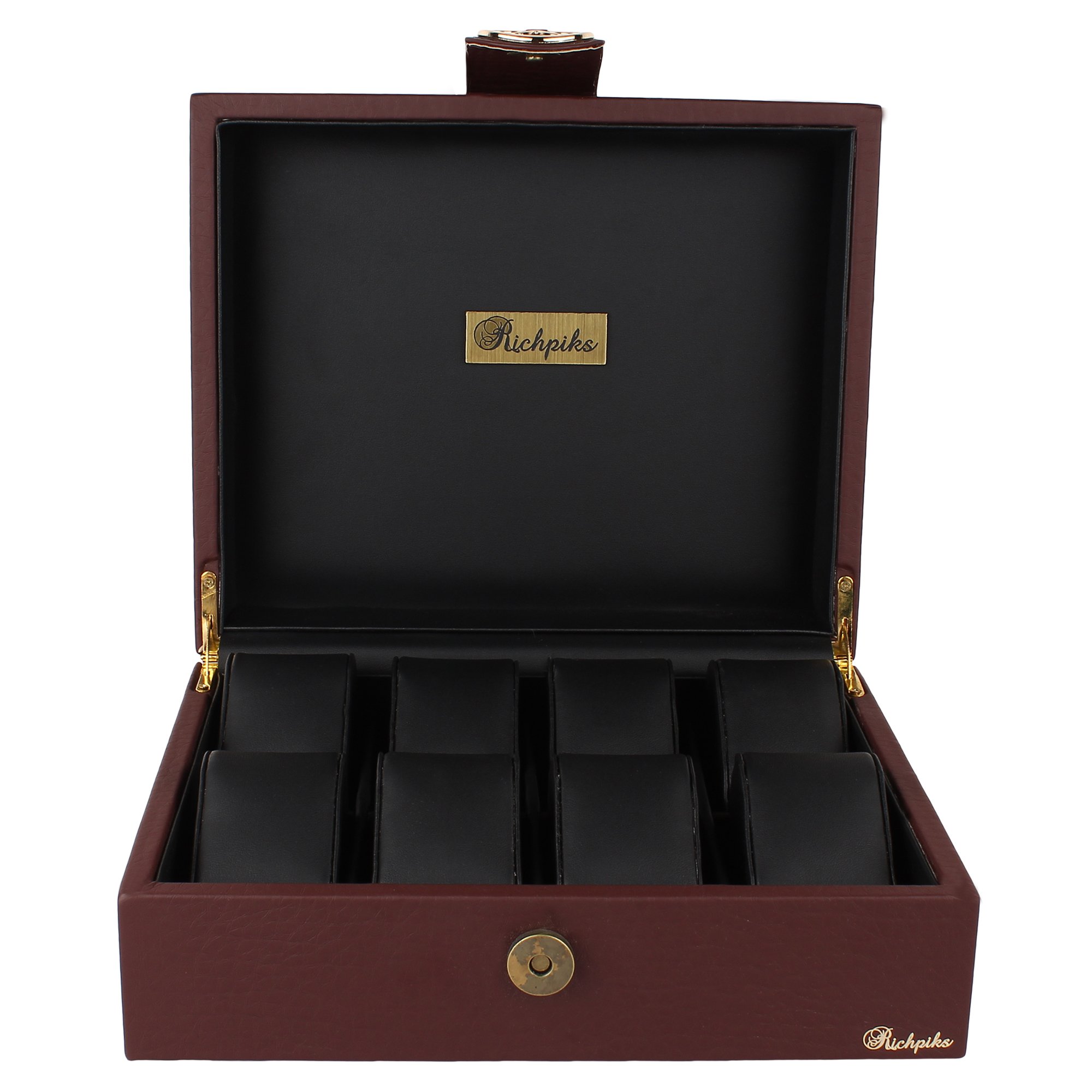 Richpiks Brown/Black Leatherette 8 Slots Watch Box/Watch case PI 461 (B074KFXTHB) Amazon Price History, Amazon Price Tracker