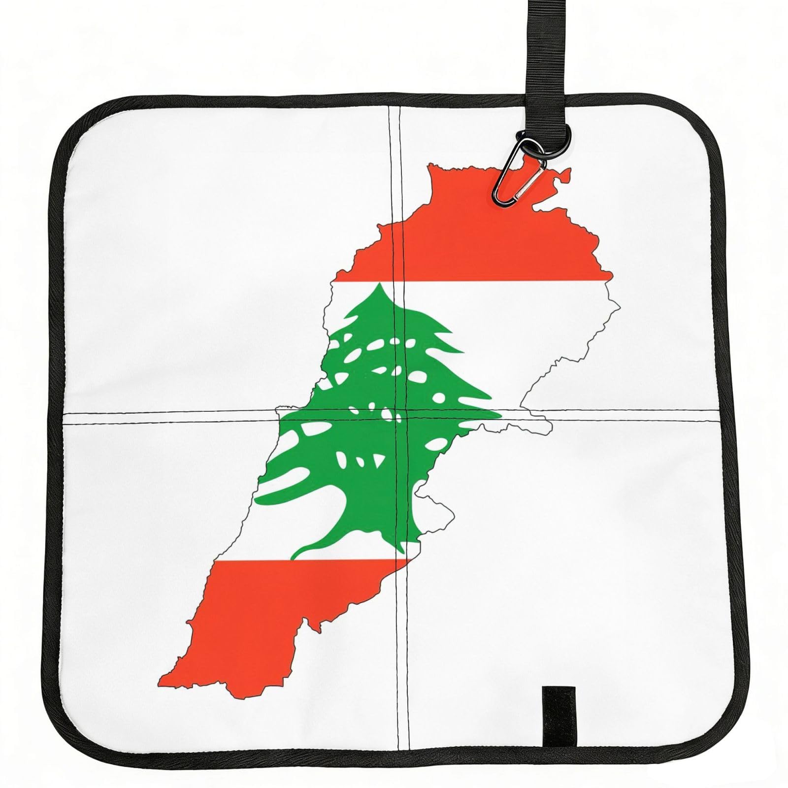 bghdfa Lebanon Flag Map Print Outdoor Sitting Mat Waterproof Oxford Cloth Seat Cushion Folding Foam Camping Seat For Picnic