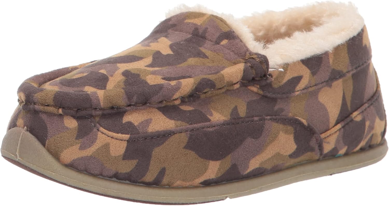 Deer Stags Boy's Lil Spun Slipper, Brown/Brown CAMO, 2 Little Kid