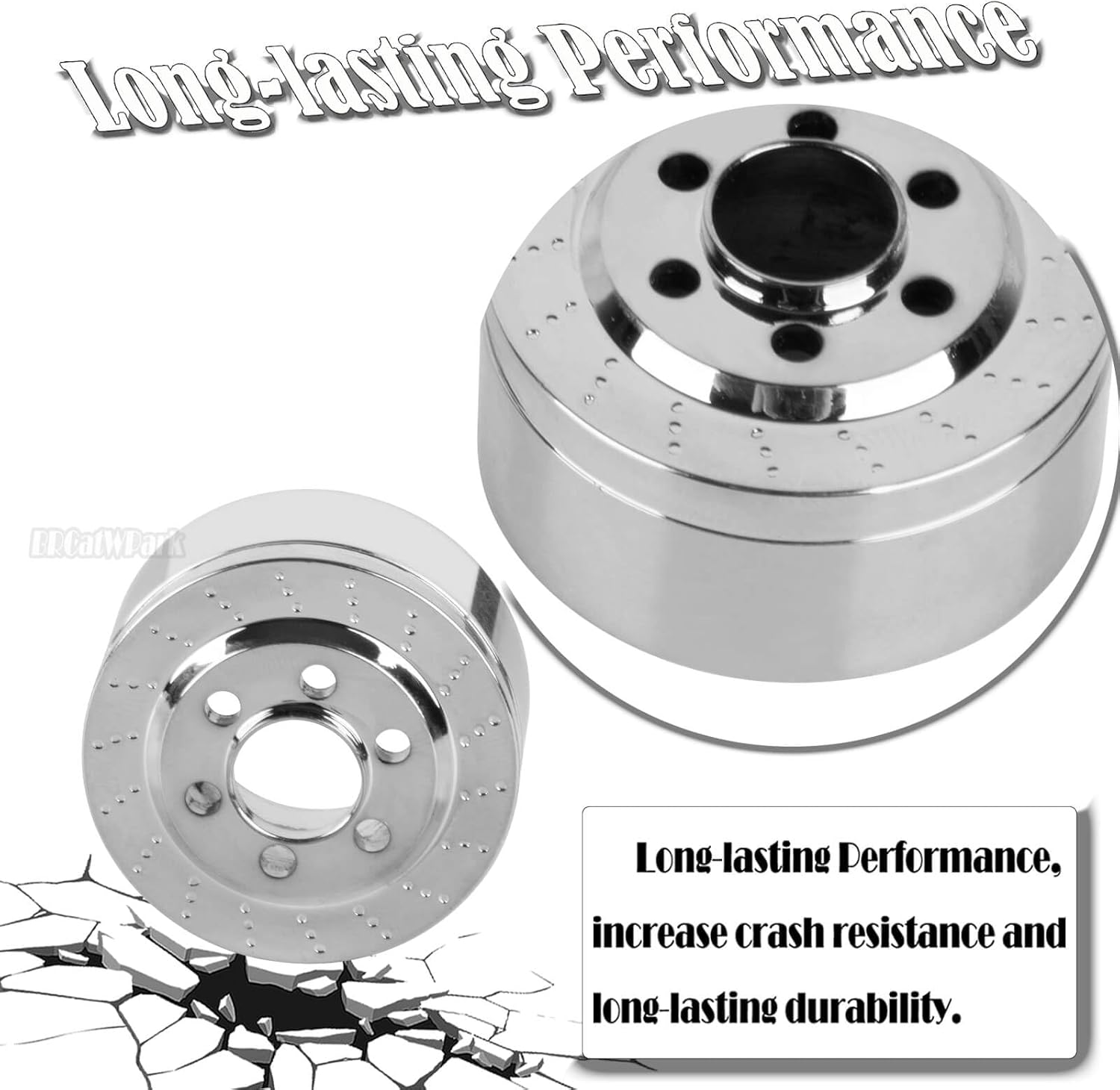 4Pcs 100g Stainless Steel Heavy Duty Wheel Weights Upgrades Part for 1/10 SCX10 SCX10 II 90046 SCX10 III TRX4 D90 RC Crawler Car 1.9 & 2.2 Beadlock Wheels Balance Weights