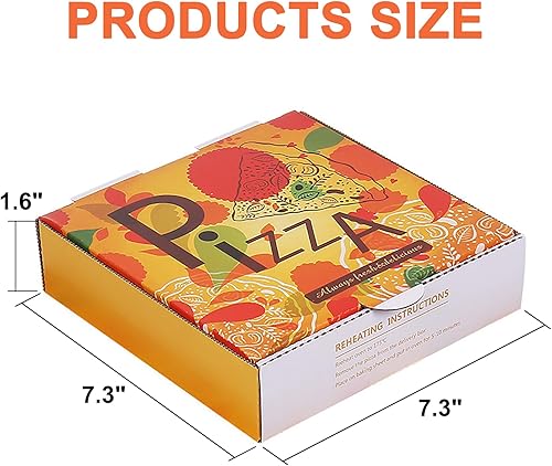 Miniatura 2 de Cajas apetitosas de cartón para pizza, recipientes para llevar, paquete de 10 cajas de pizza corrugada de papel kraft de alta calidad de 7.3 x 7.3 x