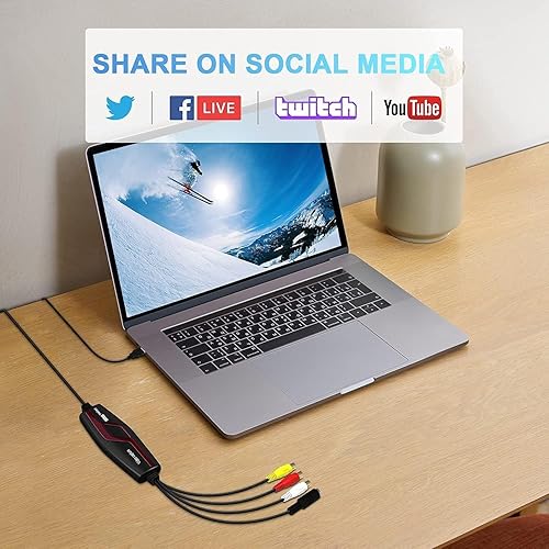 Miniatura 4 de Tarjeta de captura de video USB 2.0, dispositivo de captura de video RCA a USB, grabador de convertidor de video a digital, convertidor VHS a
