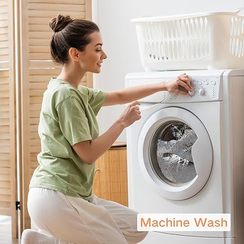 Miniatura 7 de Syalife Alfombra lavable vintage, alfombra de sala de estar de 5 x 7 pies (azul, 5 x 7 pies)