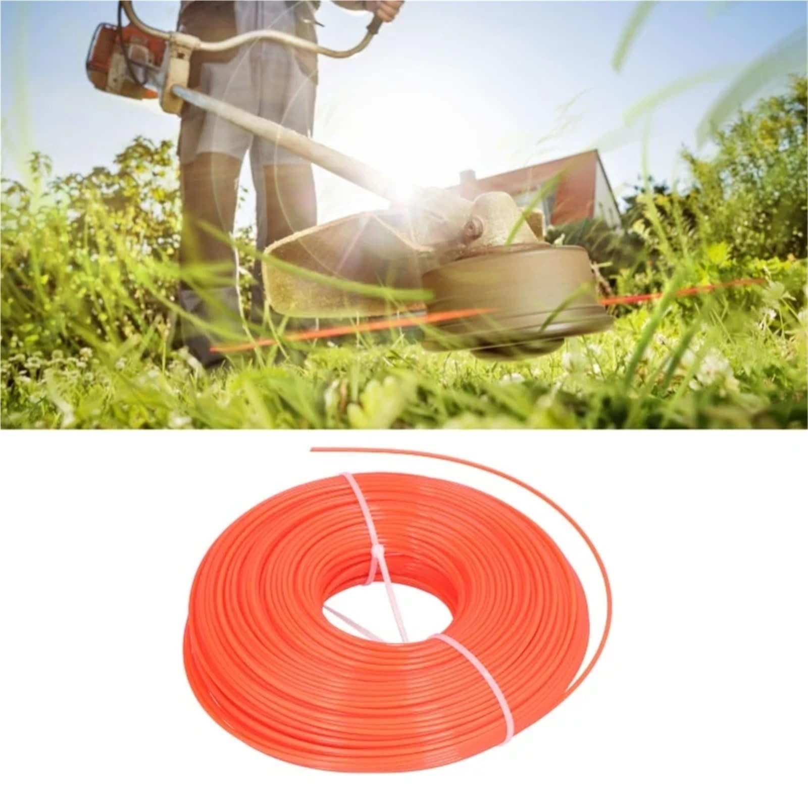 1 Rotolo Filo Nylon Universale per Decespugliatore e Strimmer - Misure: 2mm, 2.4mm, 2.7mm, 3mm, 4mm - Forma Tonda e Quadrata - Accessorio Resistente per Giardino