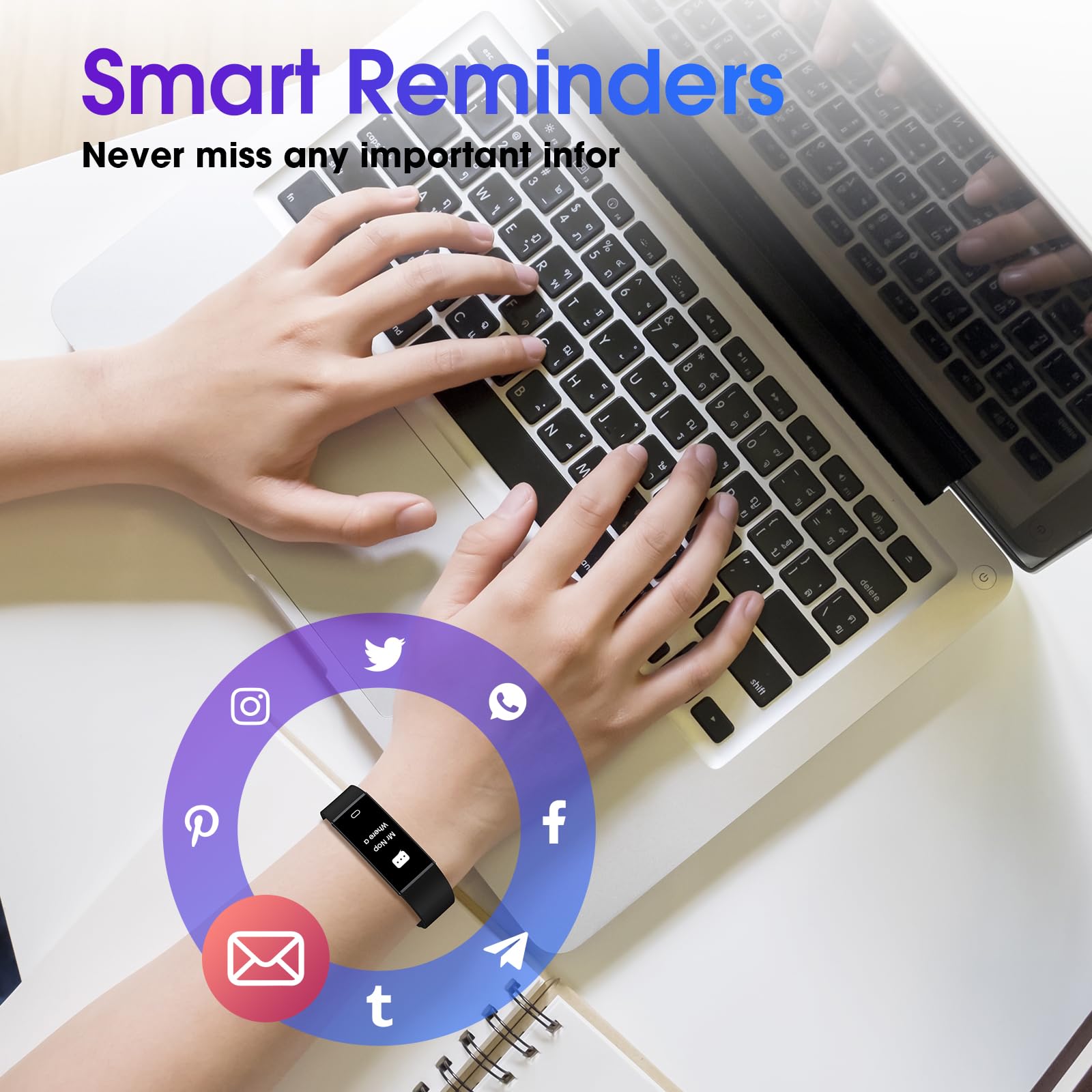 LIVIKEY Fitness Tracker with Heart Rate Monitor, Fitness Watch & Pedometer, with Steps Calories Counter Sleep Tracker IP67 Waterproof, Smart Watch Compatible with Android iOS for Women Men