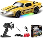 Remote Control Car RC Drift Car 2.4GHz 1:24 4WD 15KM/H High Speed Racing Sport Car with LED Lights Drifting Tire Racing Sport Toy for Adults Boys Girls Kids Gift 2Pcs Rechargeable Batteries