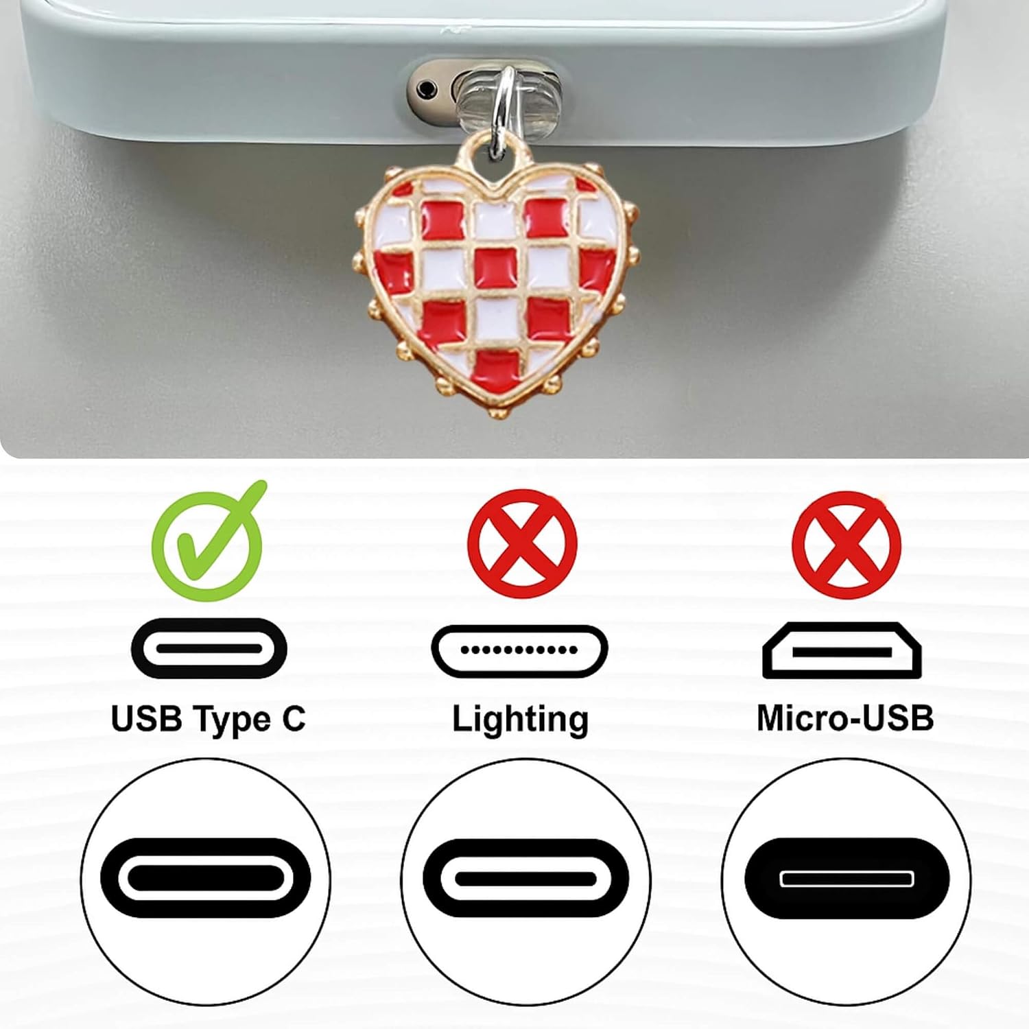 Kindle Accessories Charm Set, Hot Red Pom Pom Keychain, Heart Bling Charms Type-C Dust Plug Compatible with Kindle Paperwhite 11th/12th Gen E-Reader, Perfect for Reading Lovers Bookworms