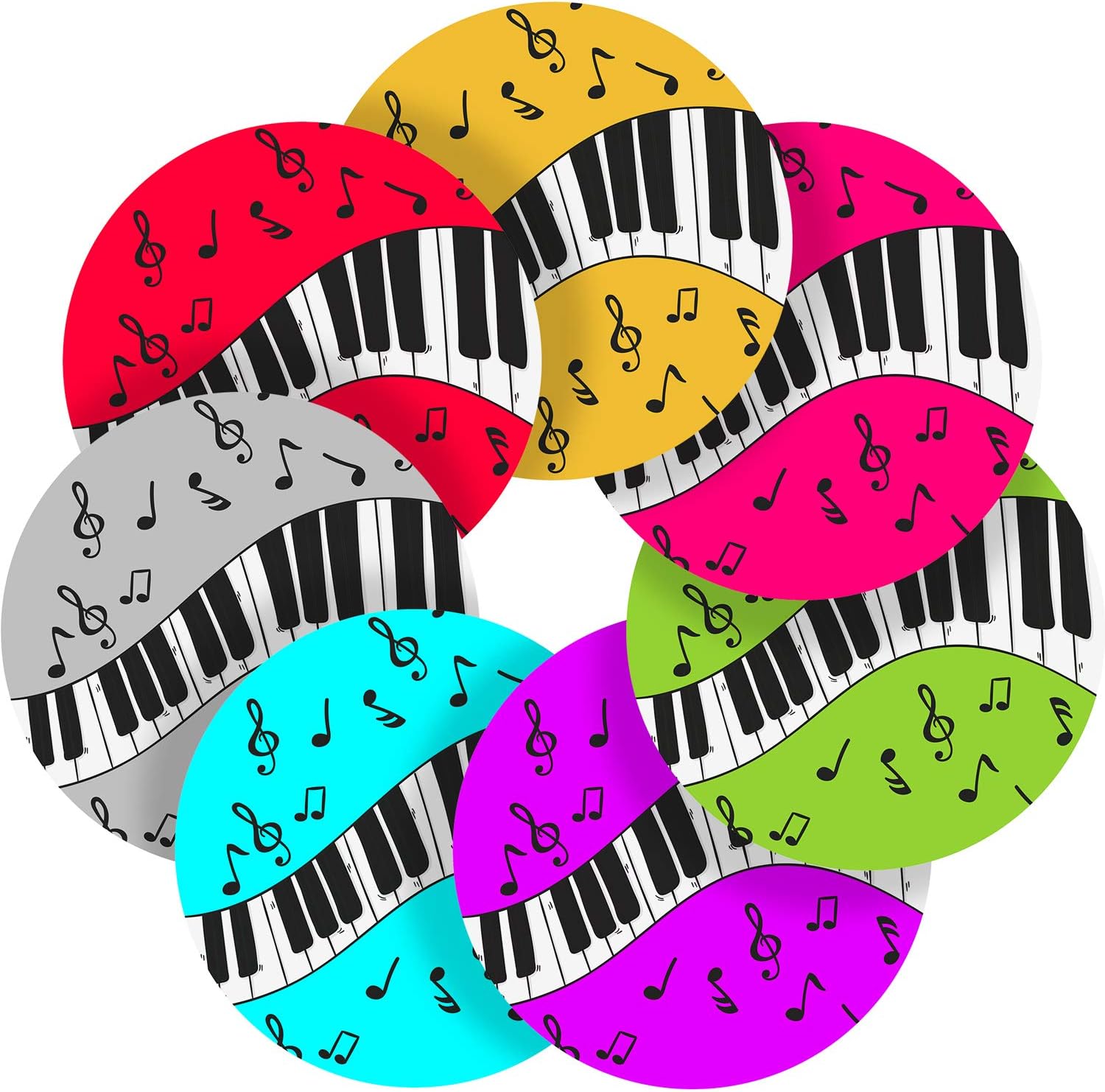 Music Piano Reward Sticker Labels Children Parent Teacher Kid Party (3.5 cm x 35 / 1, A4 Sheet)