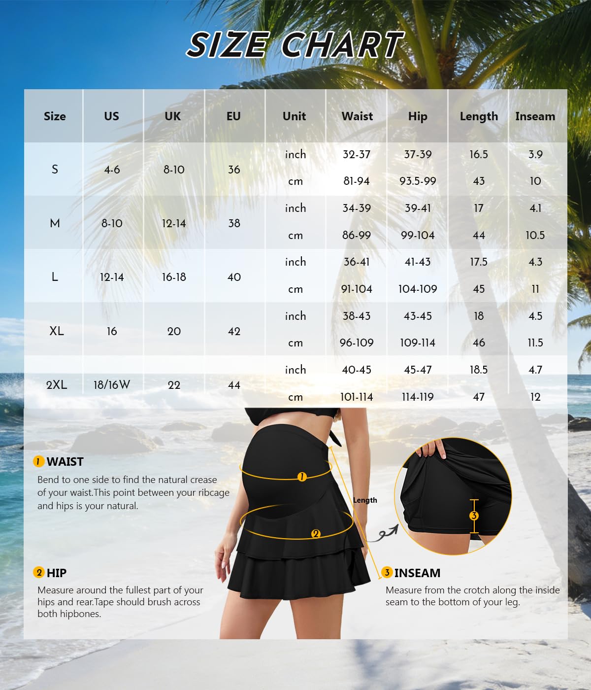 SHEKINI Umstandsrock mit Rüschen über und unter dem Bauch, hohe Taille, fließende Schwangerschaft, athletische Skorts, integrierte Shorts für Tennis, Golf