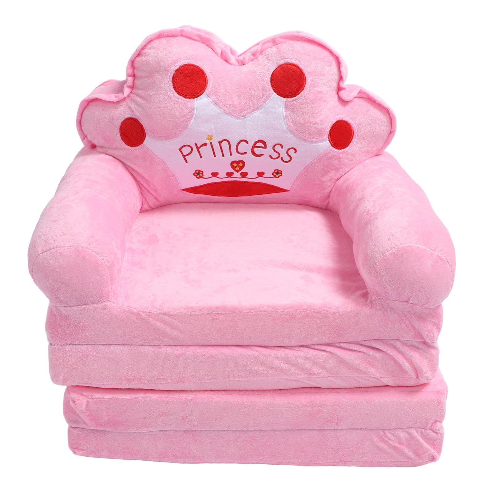 Nice Princess Tiara Silla para Niñas para Niñas con sofá de Reposabrazos Rosa, para Leer Televisión en Color Rosa (Plegar en cuartos)