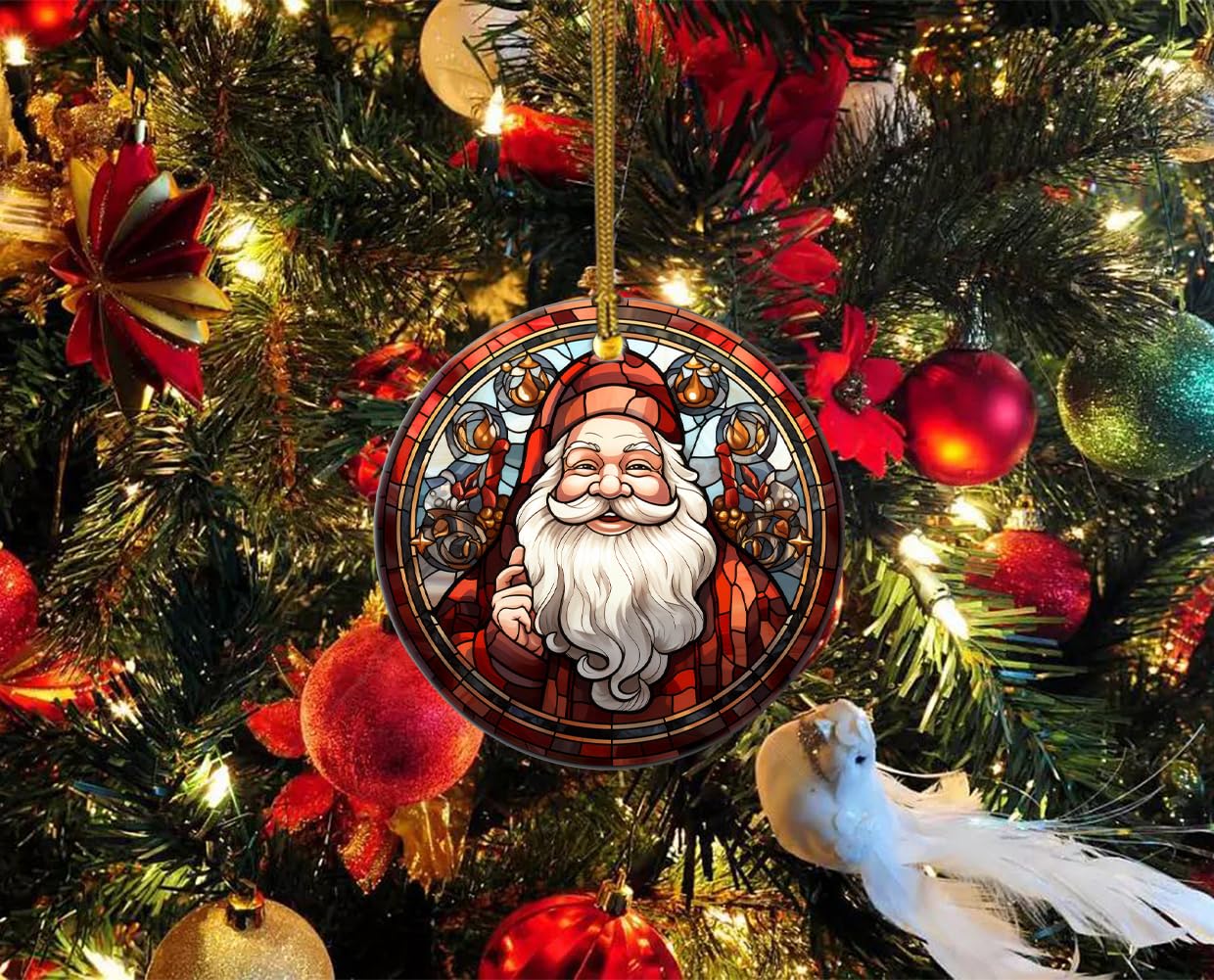Décoration De Noël En Céramique – Scène Avec Père Noël – Bibelot à Poser – Original