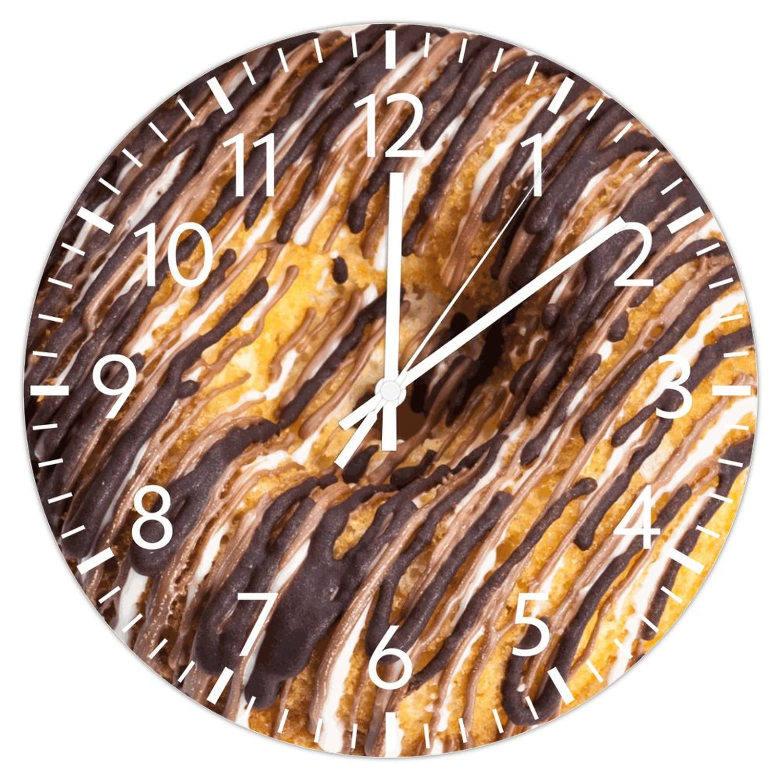 Horloge de salon en forme de donut déco murale pour bureau et chambre