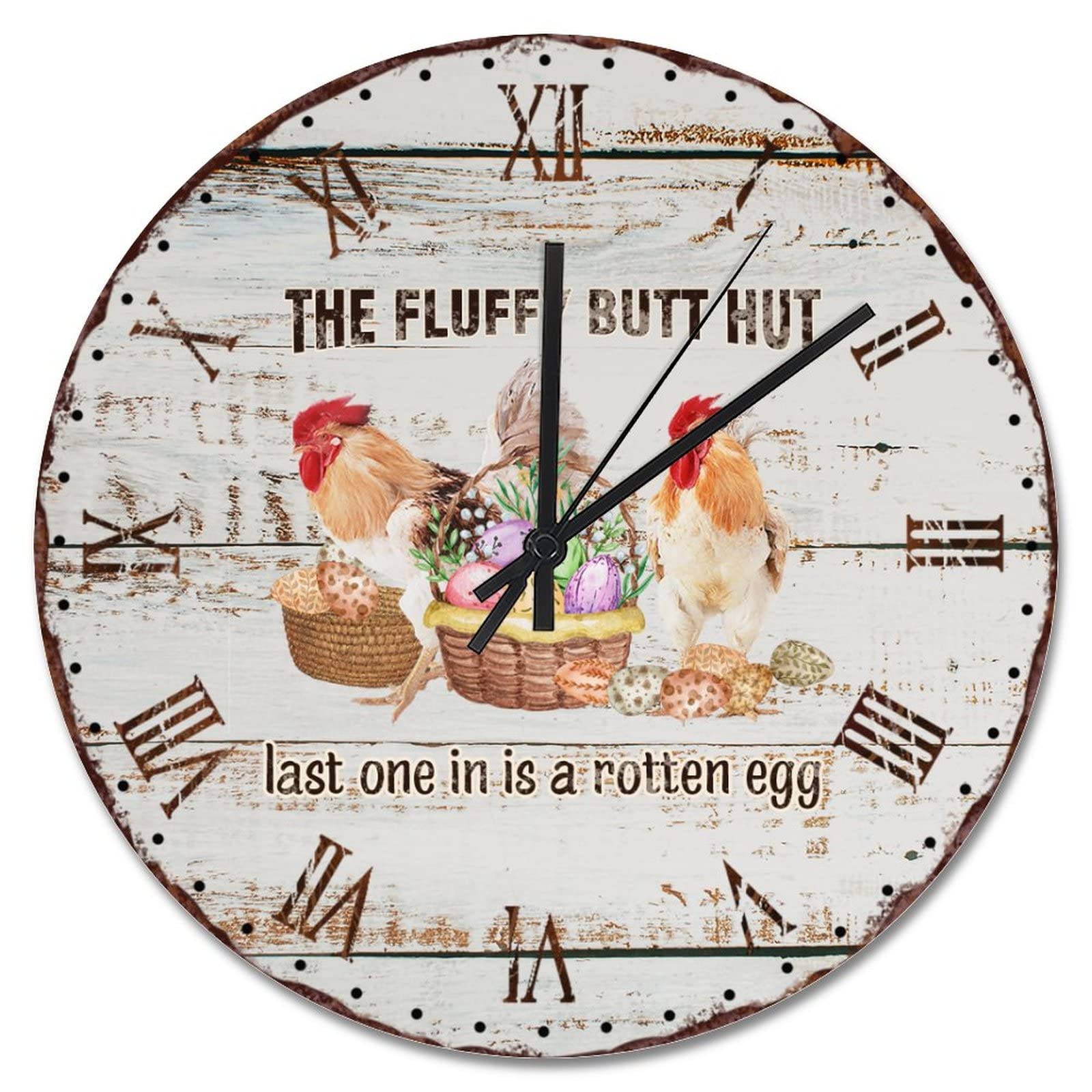 Horloge murale œufs colorés de Pâques sans tic-tac pour régler vos retards