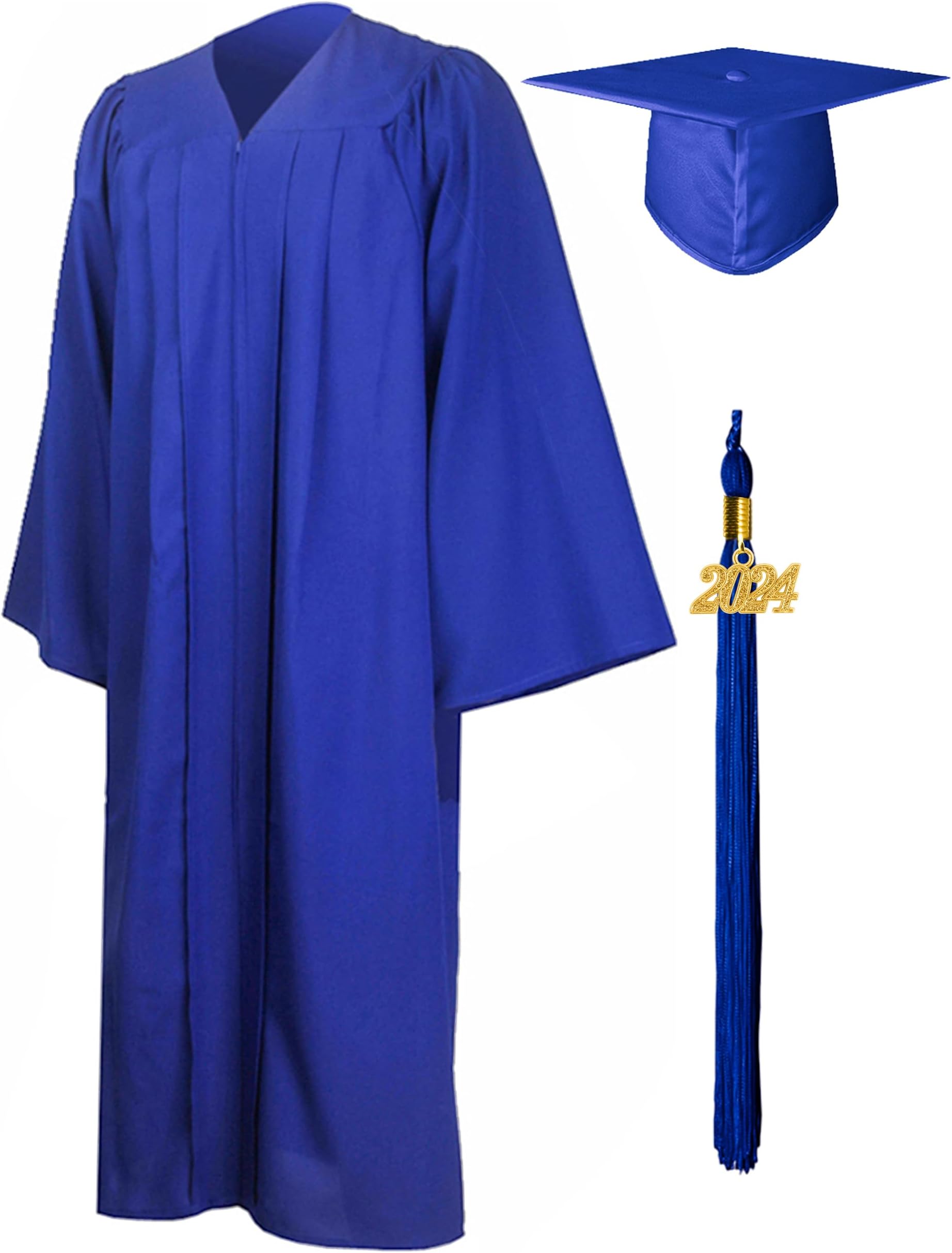 GraduationMallGraduation Gown and Cap for Adults 2025 Year Charm Unisex Matte University Bachelor High School 12Colors