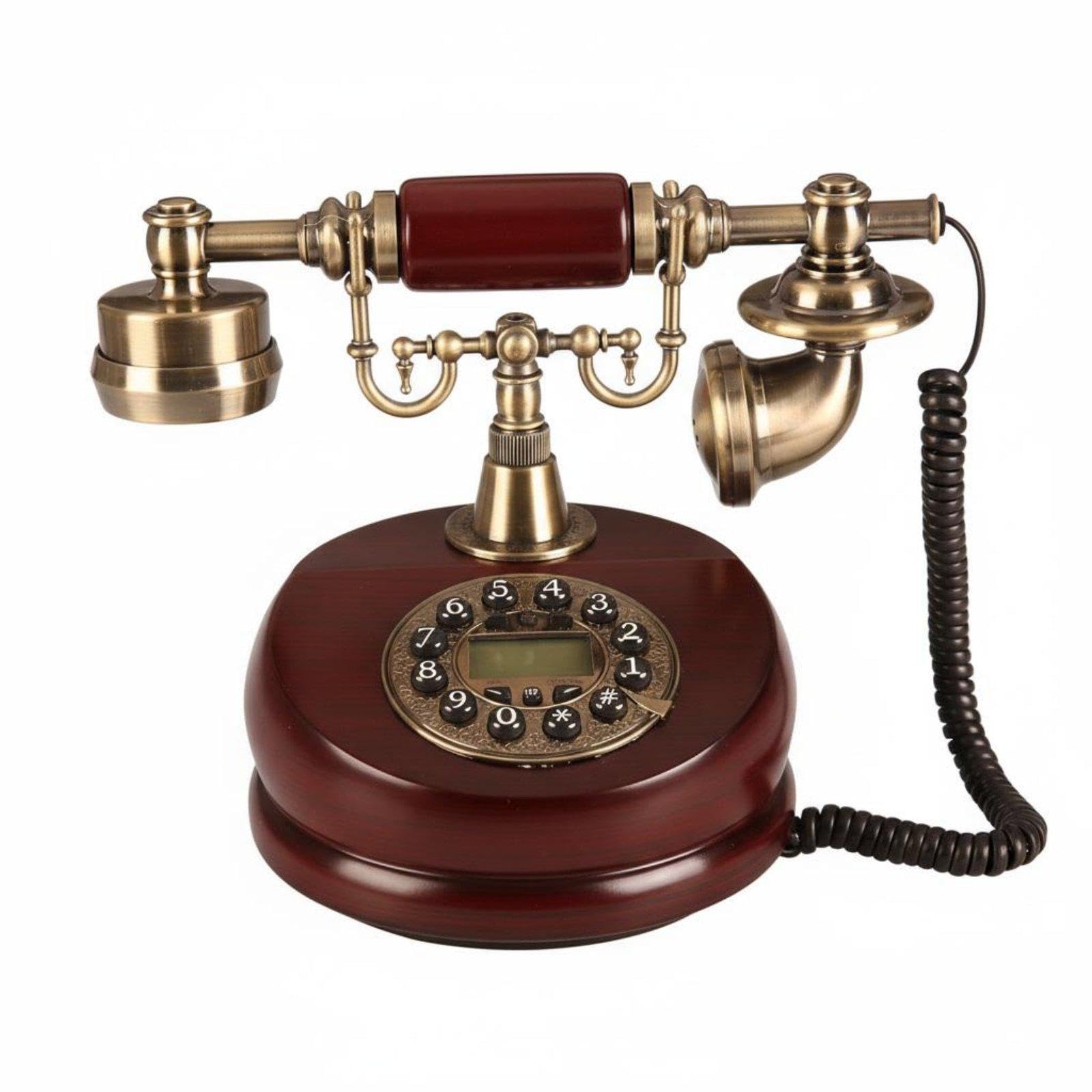 Antique Corded Telephone Phone Caller ID Ornate Vintage Phone Redial Function Retro Desk Telephone for Hotel Reception Area, Study Room, Gift|Collectibles| Decorative Collectibles| Clocks-image-36
