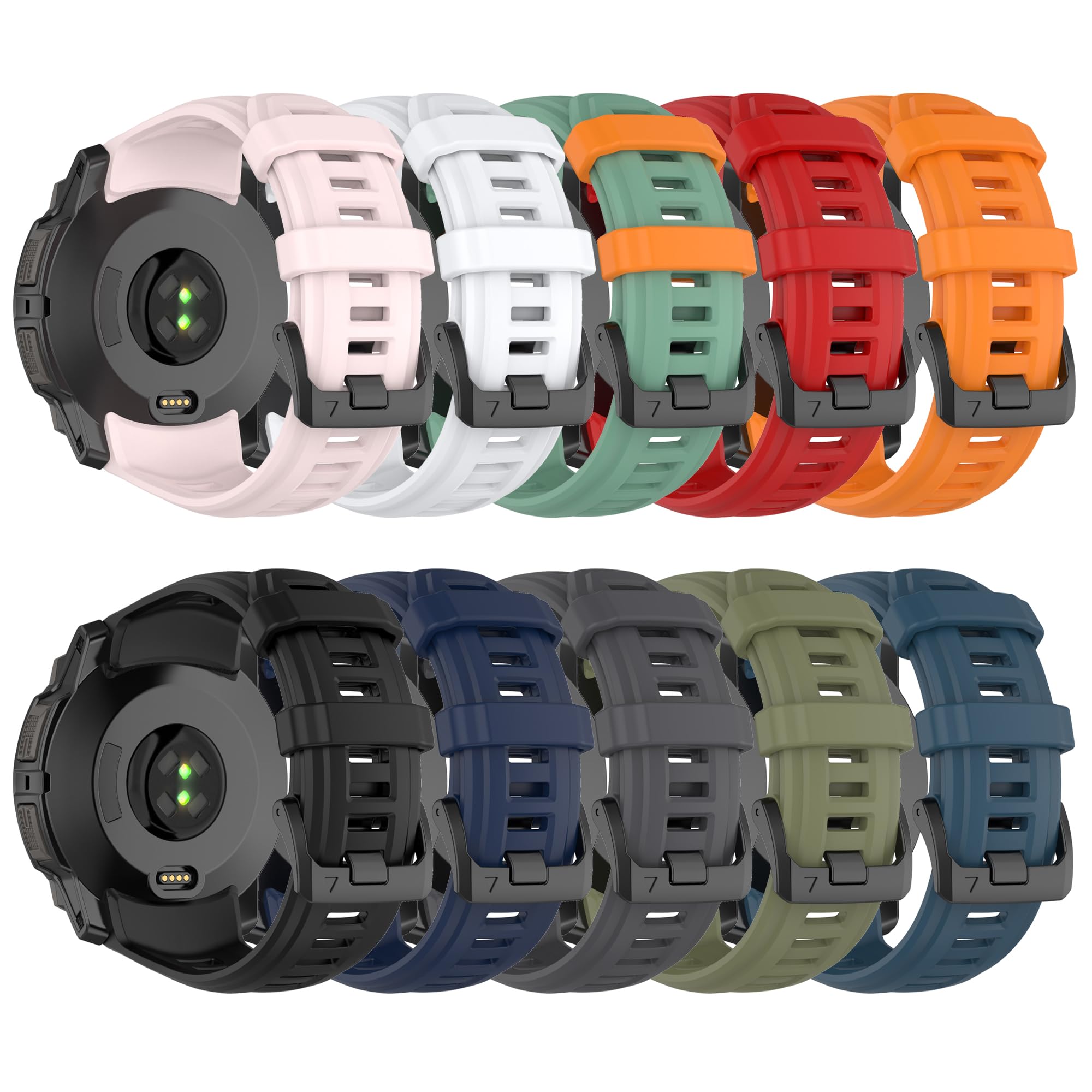 Correa para Garmin Instinct 3, correa de repuesto de silicona suave para Garmin Instinct 3 Amoled/Solar (sin rastreador)