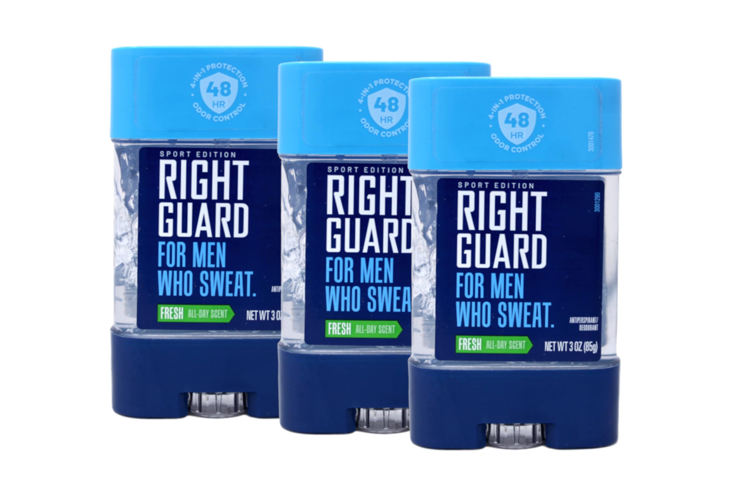 Right Guard Sport 3D Odor Defense, Anti-Perspirant Deodorant Clear Gel, Fresh 3 oz (Pack of 3)