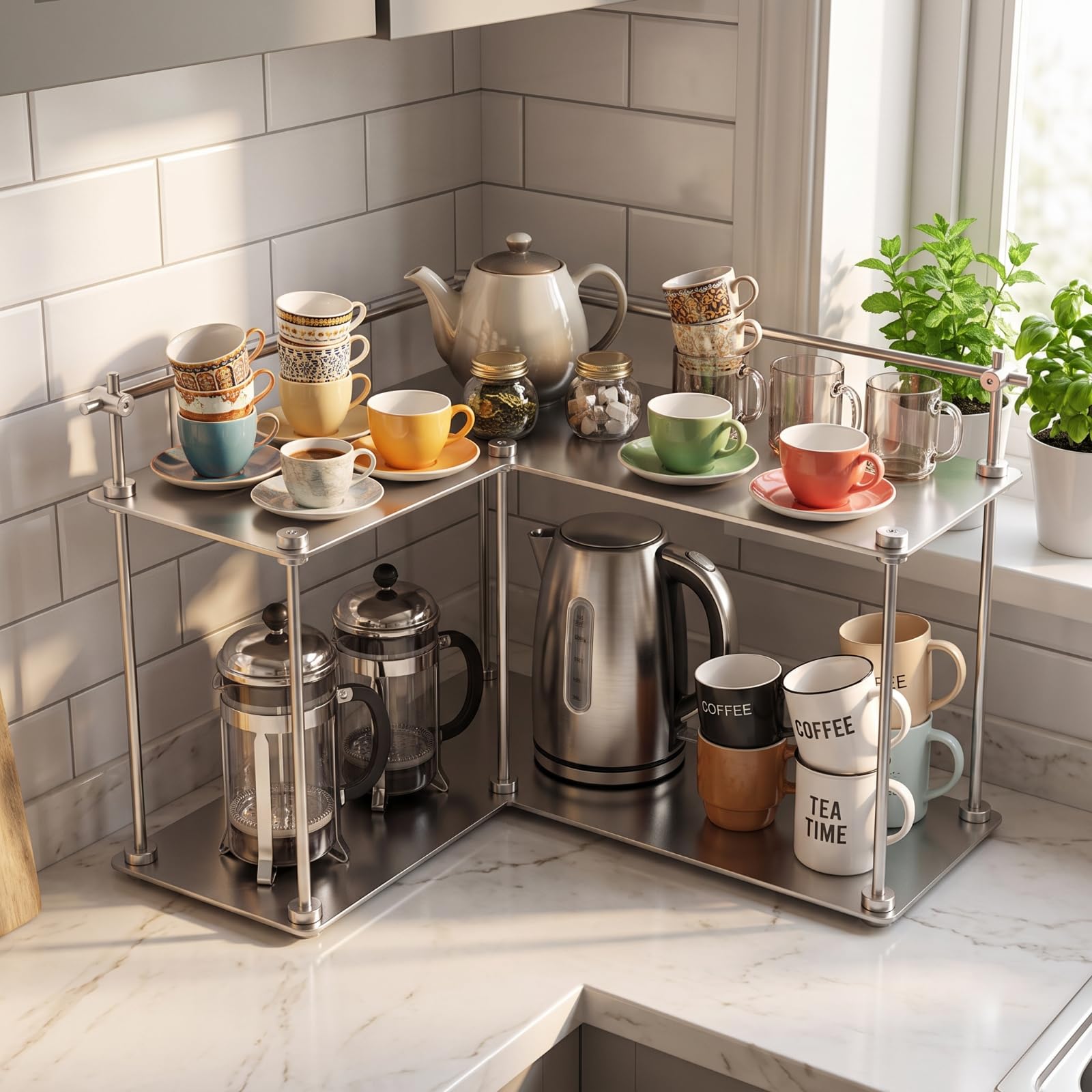 predolo Support Rangement Peu Encombrante, Robuste, pr Cuisine, Espace café, Bureau