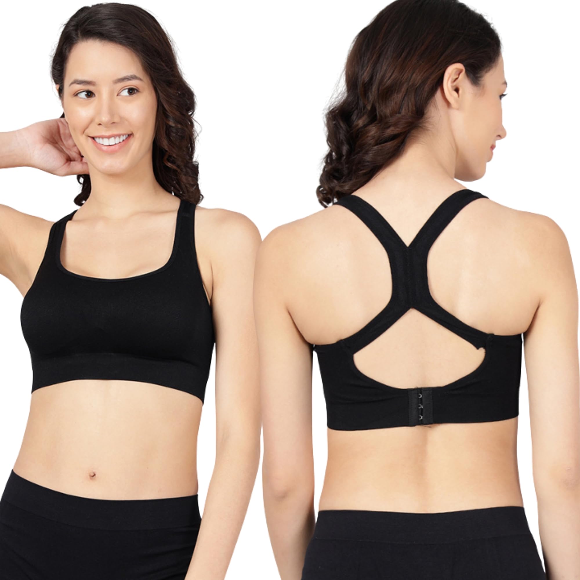 Shoppy Villa Sports Bras for Women, Racerback Medium Support Gym,Yoga,Bra with Removable Lightly Padded Wire Free Sport Bra