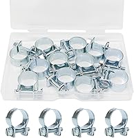12 Pack 14-16mm (9/16"-5/8") Zinc Plated Automotive Fuel Line Hose Clamps for Diesel Petrol Pipes - Leak-Proof Rust-Resistant