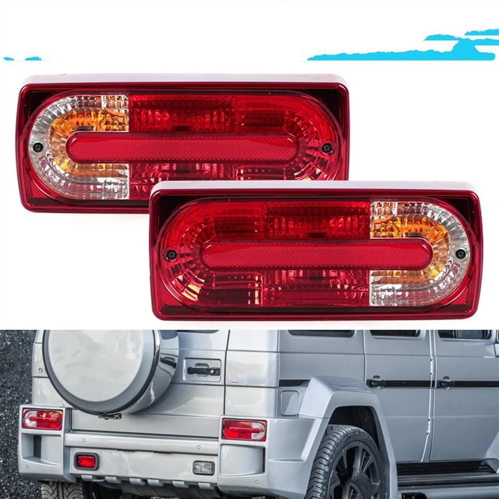 fari Posteriori Auto Compatibile con Benz Classe G W463 2002-2014 2015 2016 2017 2018 Luci Posteriori dei Freni per Auto Luci Posteriori Gruppo Luci Posteriori A4638201964 A4638202064(Set)