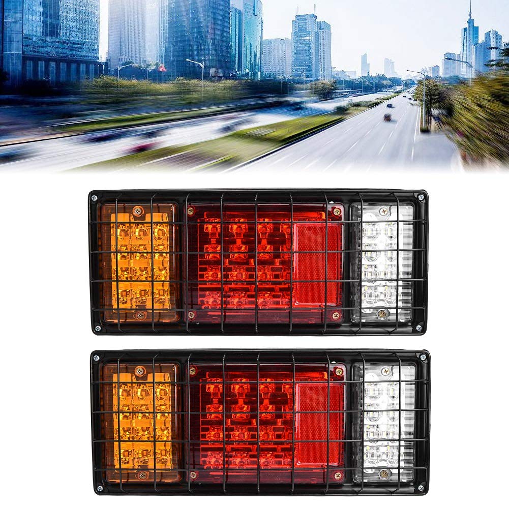 Terisass Fanale Posteriore LED per Rimorchio - 2 Pezzi 12V Stop/Turn/Tail/Freno/Retromarcia 40 LED - Indicatori Luminosi per Rimorchio e Barca