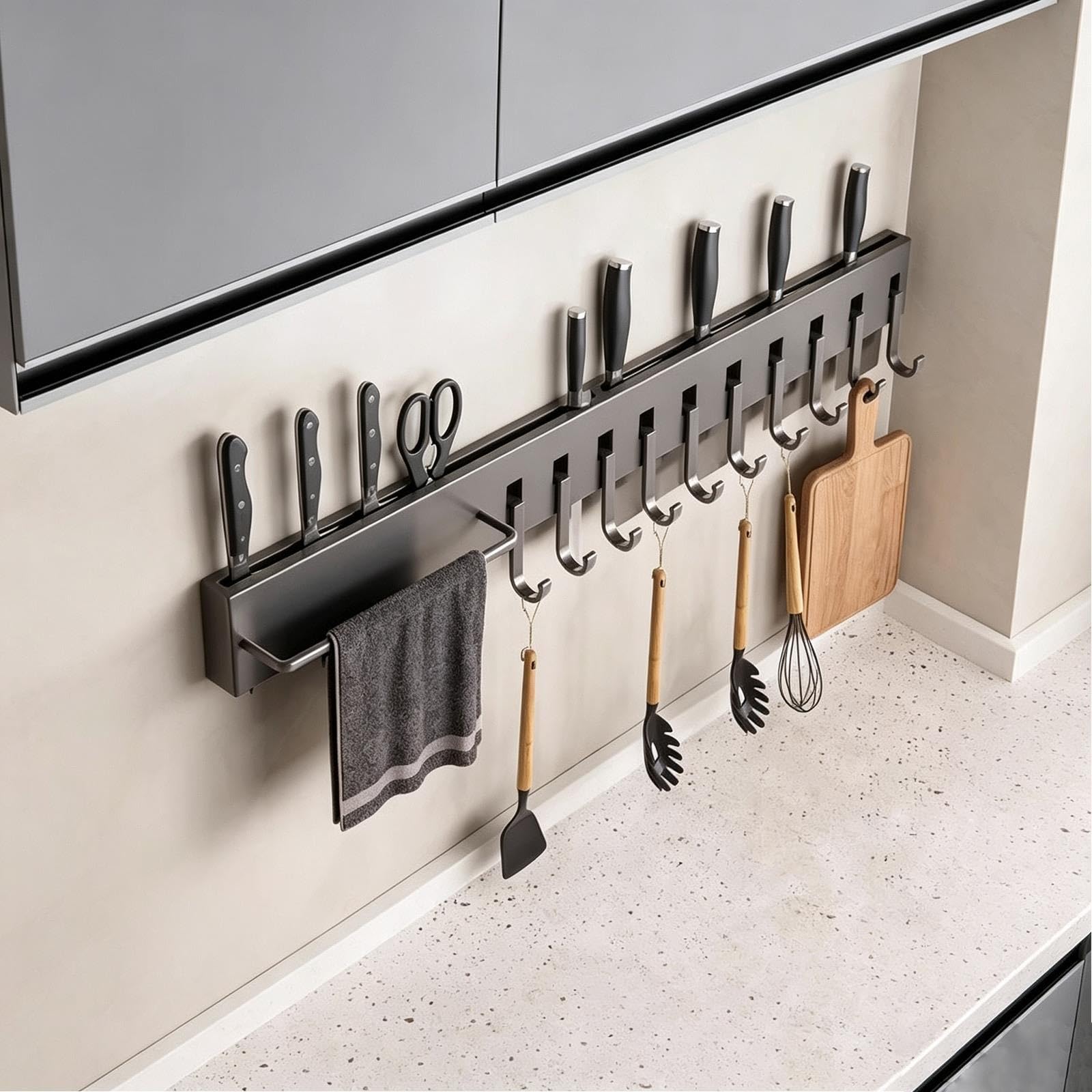 Estante de Utensilios Cocina Mural, Portacuchillos Acero Inoxidable