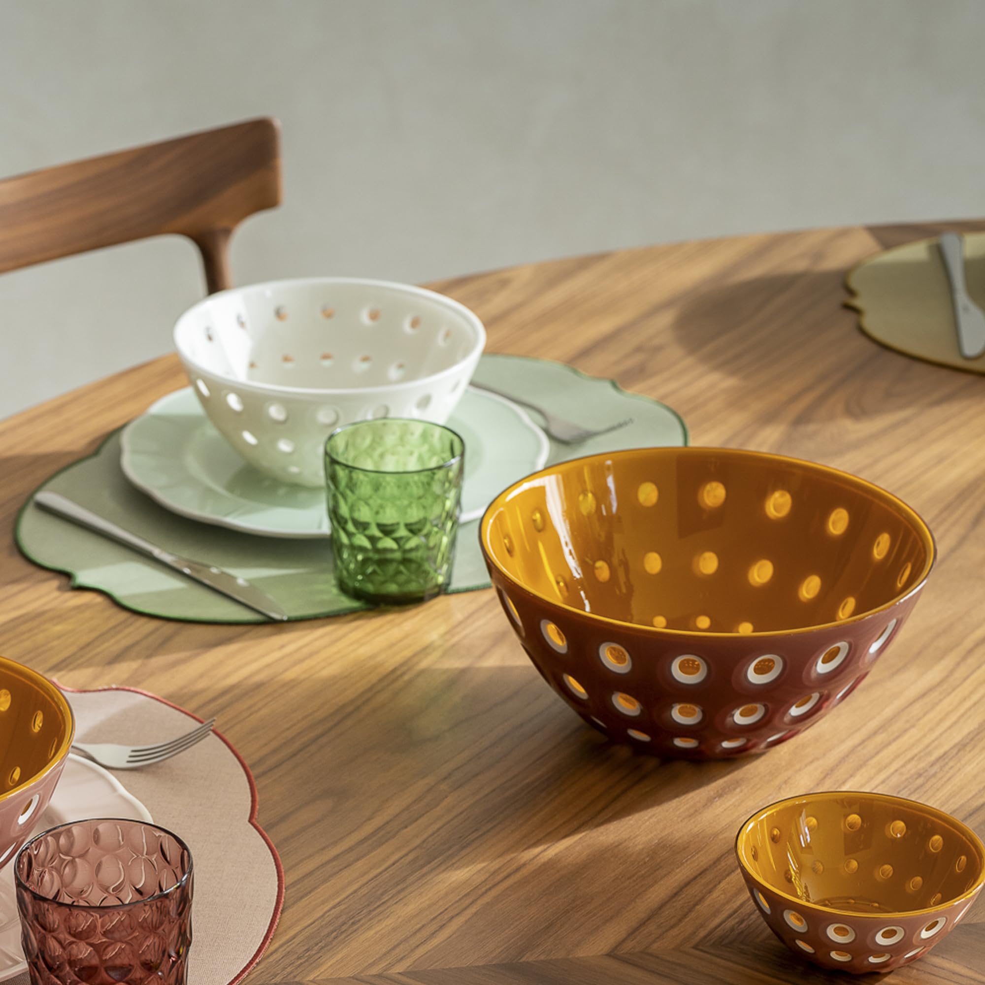 Guzzini - Set 2 ciotoline cm. 12 'Le Murrine' (Malva-Bianco-Caramello)