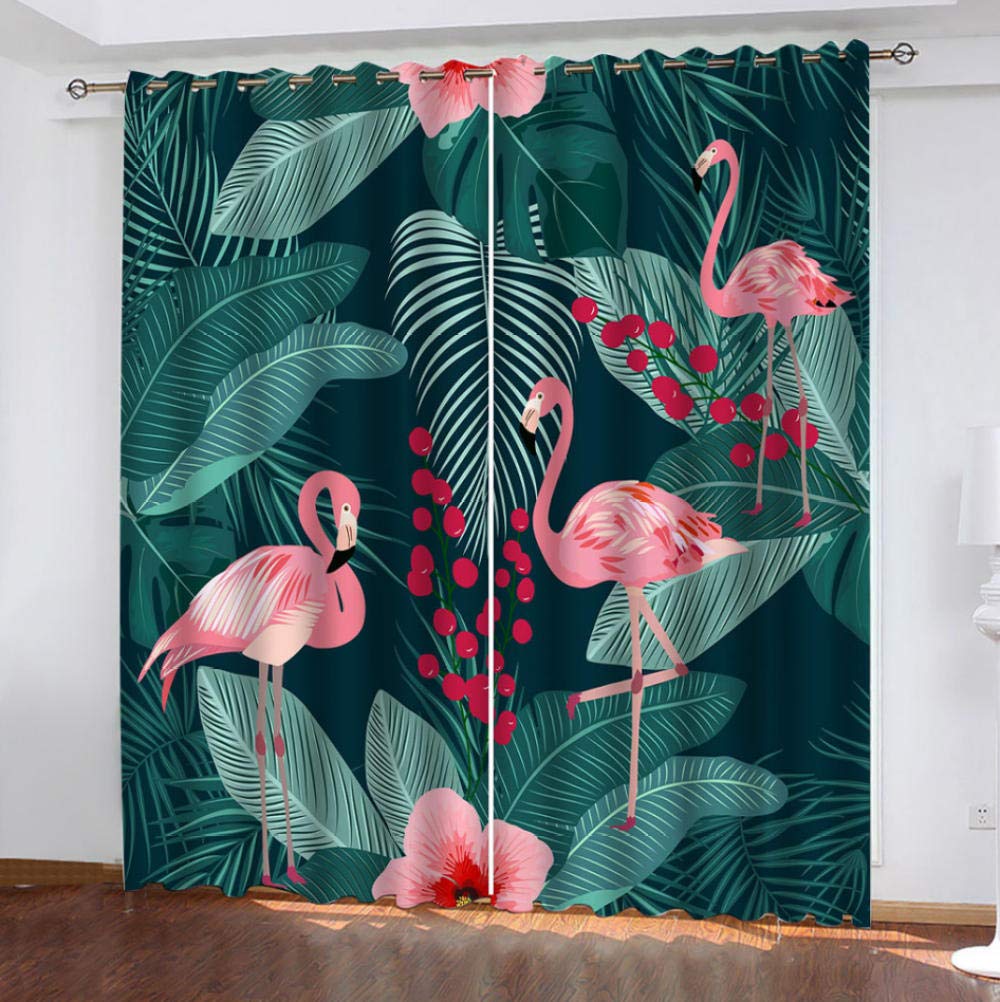 ZZZXX Thermal Curtain Tropical Animal Flamingo 2 Pieces H 215 x W 110 cm  Windproof Waterproof Privacy Screen Sun Protection UV Protection for Living  Room Bedroom Kitchen : Amazon.de: Home & Kitchen