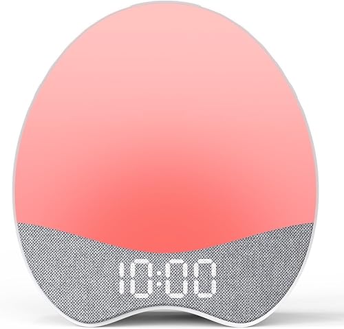 Welgo OK to Wake - Reloj despertador para niños, entrenador de sueño para niños, máquina de ruido blanco de sueño de noche, luz nocturna ajustable,