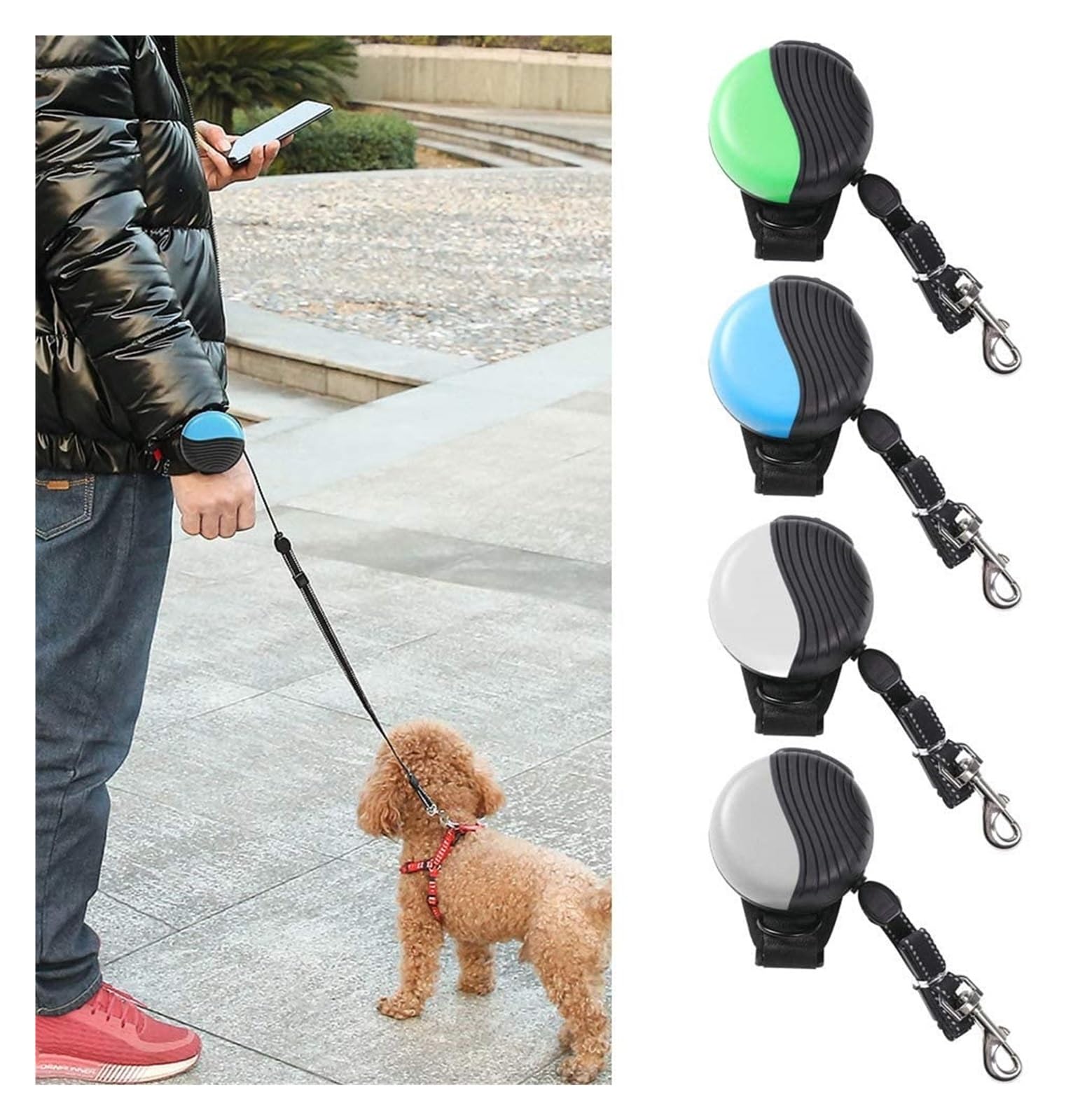 Guinzaglio per Cani Retrattile, 8,2 Piedi Guinzaglio per Cani Allungabile A Mani Libere, Guinzaglio per Cani da Polso per Impieghi Gravosi A 360° Senza Grovigli - Meno di 55 Libbre