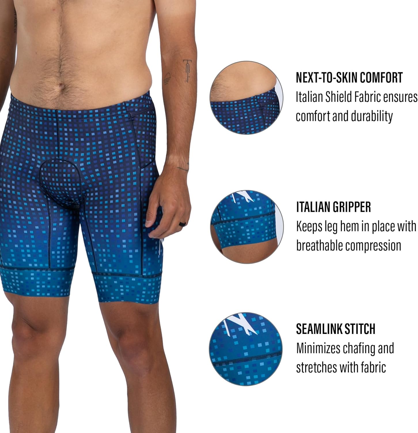 Zoot Men’s LTD 9-Inch Triathlon Shorts, Endurance Cycle Padded Shorts, for Swim, Bike, Run with Quick Drying UPF 50 + Fabric