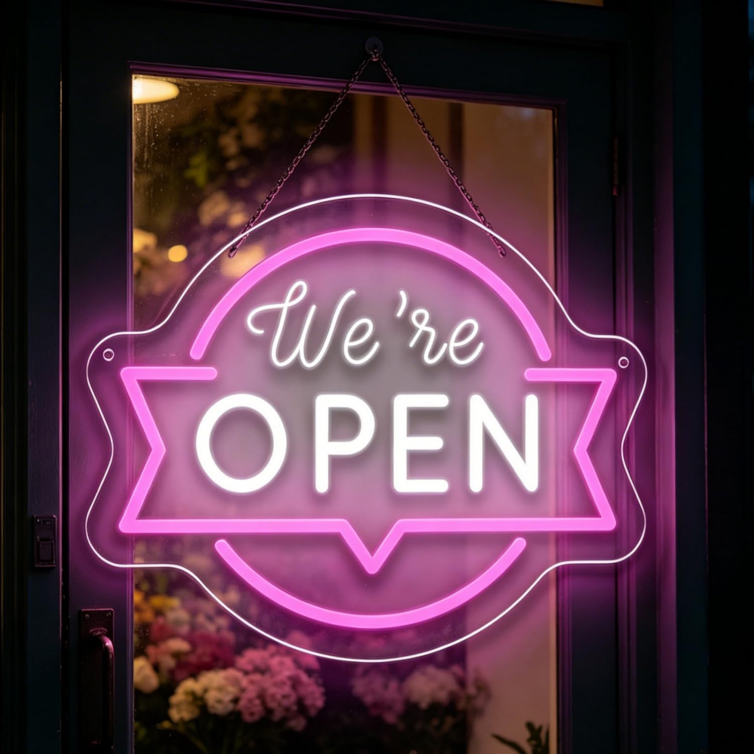 Open Neon Signs, We are Open Neon Light for Business, Dimmable USB Powered LED Light Up Sign for Shop Restaurant Coffee Manicure Store Bar Salon Grocery Store Dessert Store 14”x11.2”