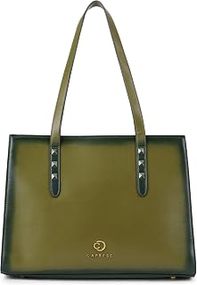 Caprese Dee Large Laptop Compatible Tote Bag for Women with Multi Compartments | Stylish Shoulder Bag with Premium Metal L... Price In India