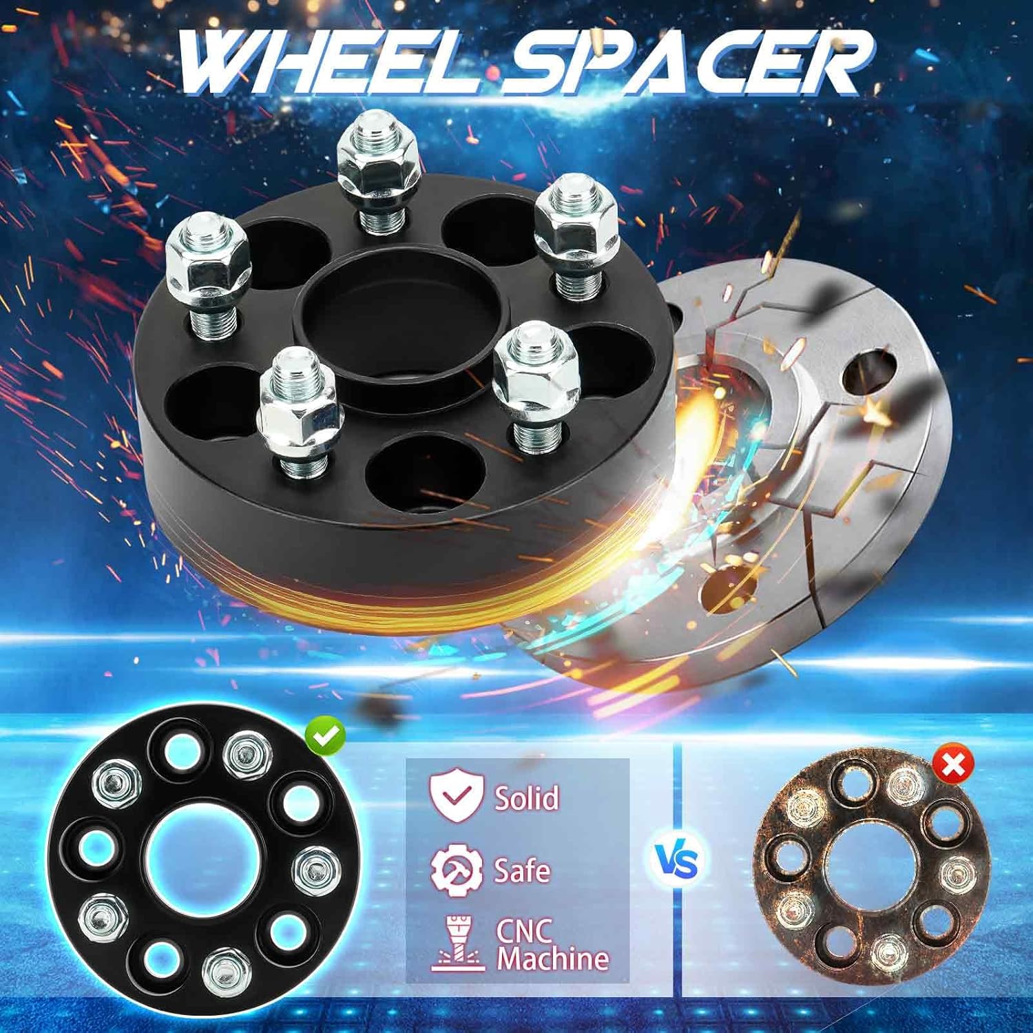 5x100 1.5in Hubcentric Wheel Spacer, Forged 5 Lugs Adapter, Fit for Scion FR-S 2013-2016, for Saab 9-2X Subaru Baja 05-06, for BRZ 2013-2020, for Crosstrek 2016-2021, 56.1mm Bore 12x1.25 Studs 4pcs