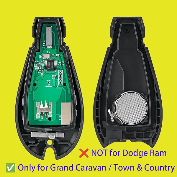 2-Pack Key Fob Replacement for Dodge Grand Caravan & Dodge Caravan 2008-2020, Chrysler Town and Country 2008-2016, FCC ID M3N5WY783X, 7 Button Remote, Pre-Tested with Uncut Key - 4