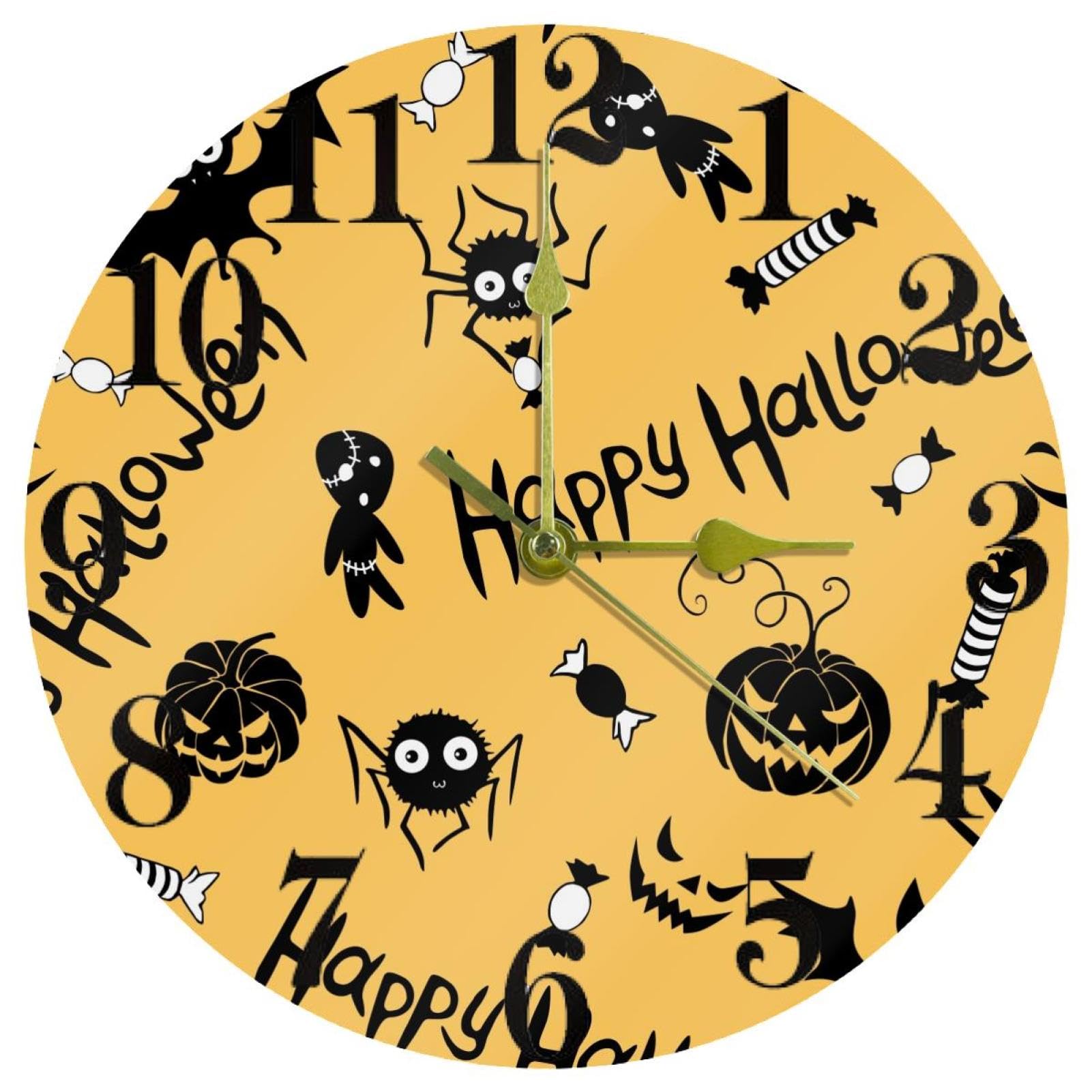 Horloge murale sans tic-tac Halloween pour retrouver le calme dans votre cuisine et maison
