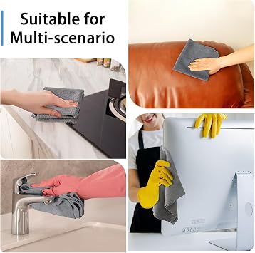 Niurewan 75'li Paket Mikrofiber Temizleme Bezi Rulosu, Yeniden Kullanılabilir Yırtılabilir Mikrofiber Havlular, Yıkanabilir Ultra Emici Bezler Araba, Ev, Garaj veya Mağaza için Kurutma Bulaşık Bezi