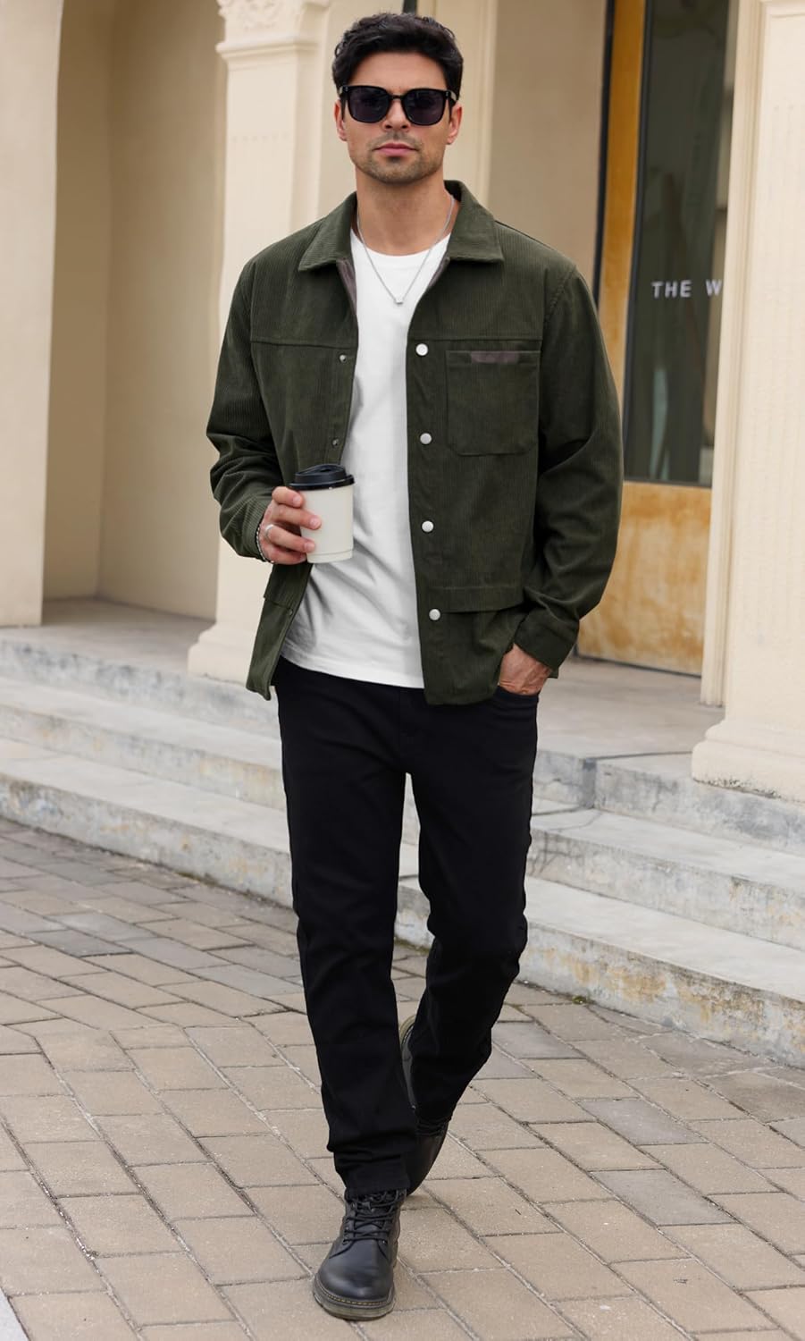 Mens Corduroy Button Jacket Casual Pocket Shirt (S-2XL) - Image 7