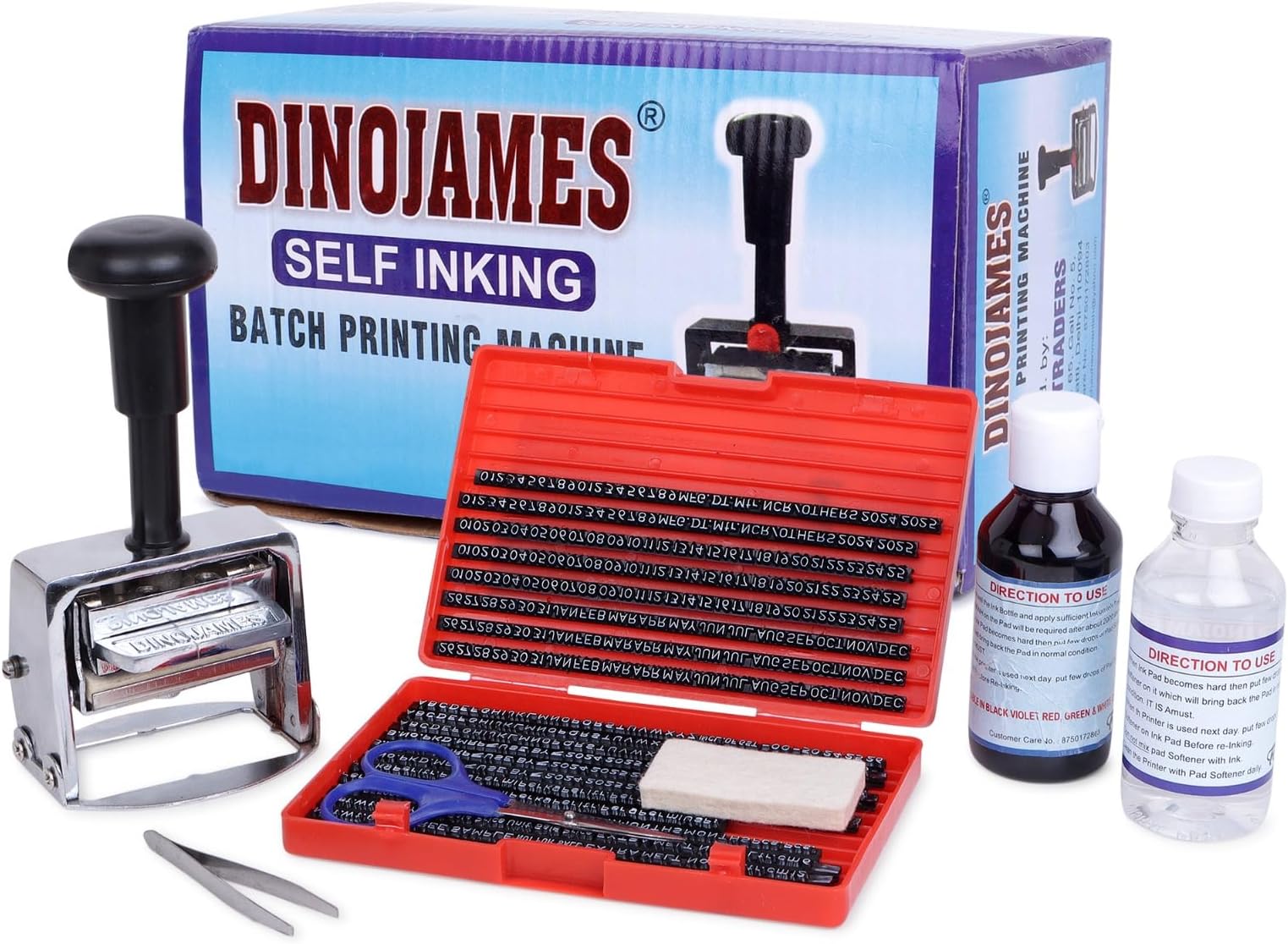 Dinojames Mini Batch Coding Machine/Printer – 3mm Small Grooved Letters, 6 Lines, 60x40mm Printing Area – Compact & Heavy-Duty Use