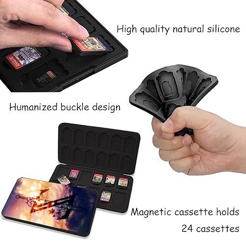Miniatura 7 de doepeBAE Funda para tarjetas de juego para Nintendo Switch, soporte para tarjetas de juego de cambio visual dinámico 3D, caja de almacenamiento de
